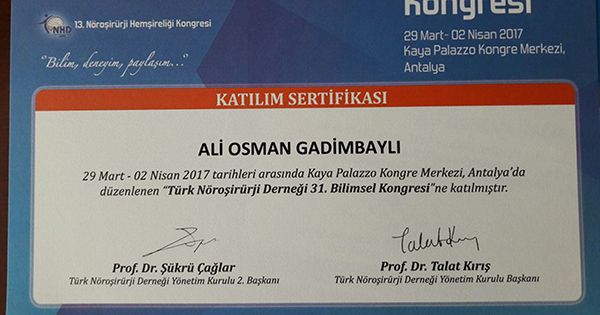 31-ci Elmi Türk Neyroşirurji Dərnəyi Konqresi